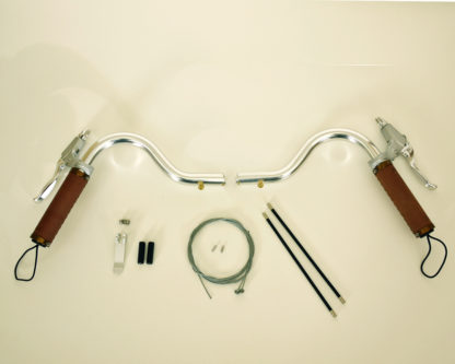 STRIDA M-stuur (Moustache stuur) kit inclusief bruin leren handvatten, aluminium remgrepen en remkabels - ST-MHB-001 - strida - stuur