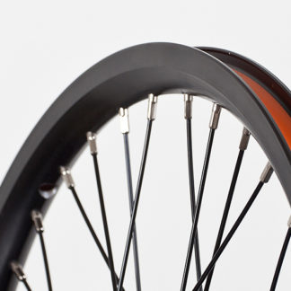 16 inch zwart aluminium spaakwiel velg STRIDA voorwiel - 448-16-spoke-black-front - wiel - wielen