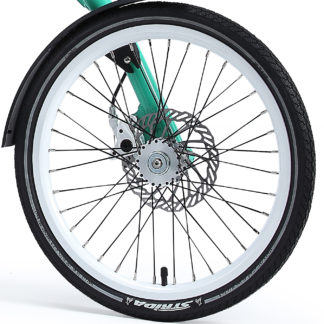 Set 18 inch STRIDA wit aluminium velgen met remschijven en achtertandwiel (zonder banden) - 448-18-white-set brakediscs freewheel - wiel - wielen