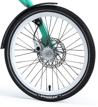 Speichenrad-Satz 18“, Felge mit Bremsscheiben und Freilauf - weiss (ohne Reifen) - 448-18-white-set brakediscs freewheel - Rad - Räder