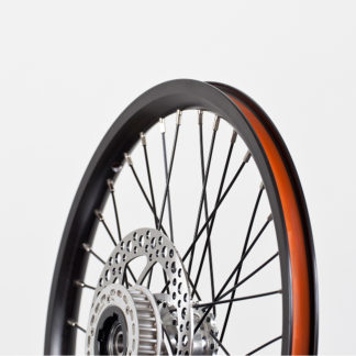 Set 18 inch STRIDA zwart aluminium velgen met remschijven en achtertandwiel (zonder banden) - 448-18-black-set brakediscs freewheel - wiel - wielen