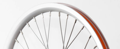 16 inch zilver aluminium spaakwiel velg STRIDA voorwiel - 448-16-spoke-silver-front - wiel - wielen