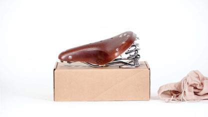 Brown leather STRIDA saddle - Bike seat - ST-SDL-003 - strida
