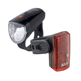 Set: AXA Greenline koplamp & achterlicht - USB - Zwart Set: AXA Greenline koplamp & achterlicht - USB - Zwart - AXA - fietslampjes - LED - led lamp - oplaadbaar - usb - veiligheid - verlichting - zichtbaarheid